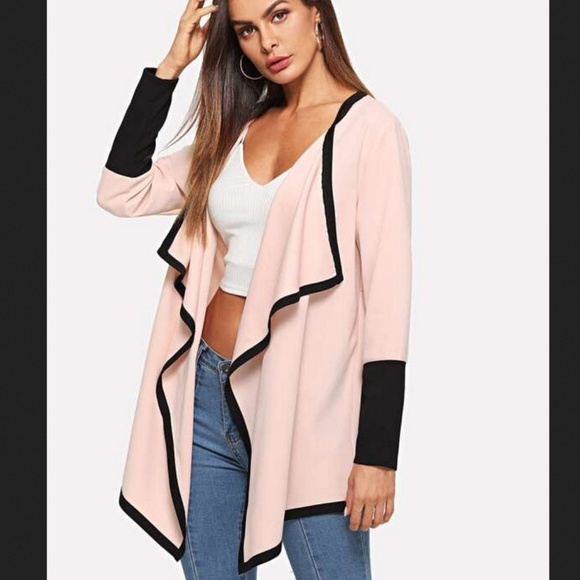 NEW pink and black waterfall blazer coat - Picture 5 of 6